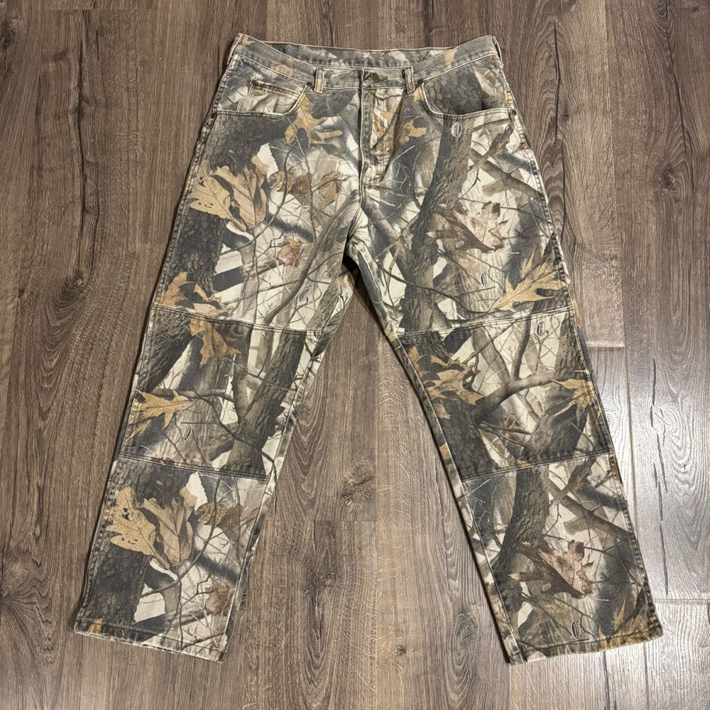 Vintage Wrangler X Camo Real Tree Double Knee Jeans Pants Hunting 36 x 30